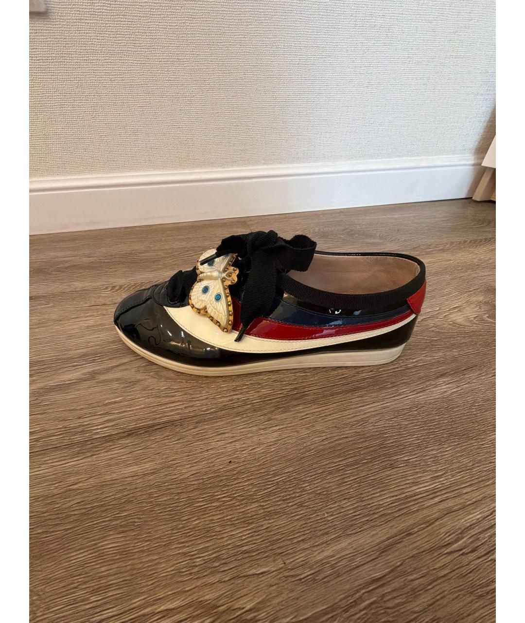 GUCCI Мульти кеды из лакированной кожи, фото 6