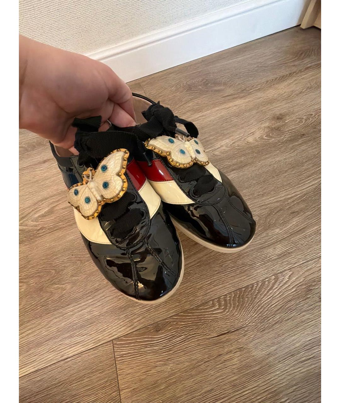GUCCI Мульти кеды из лакированной кожи, фото 5