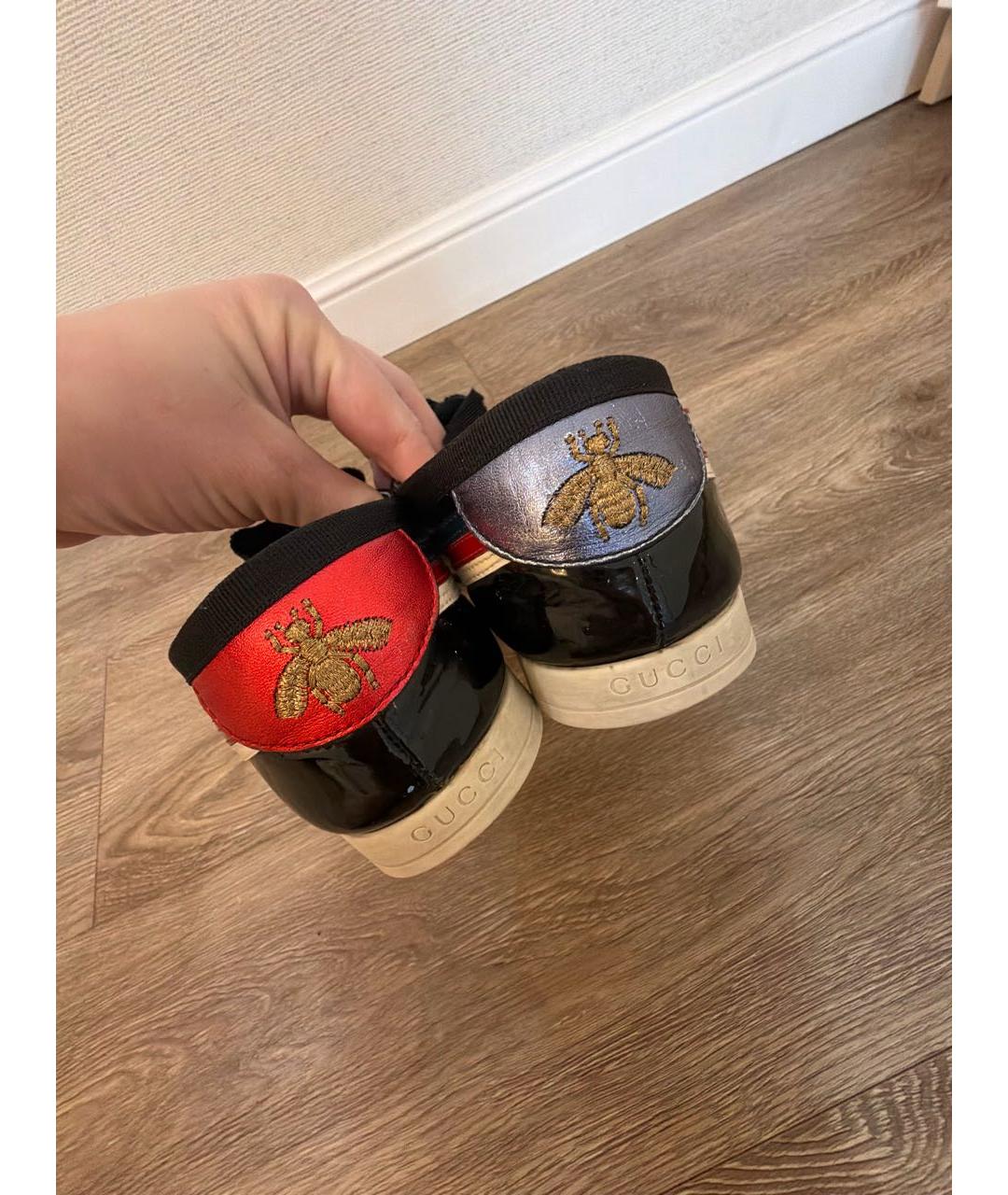 GUCCI Мульти кеды из лакированной кожи, фото 4