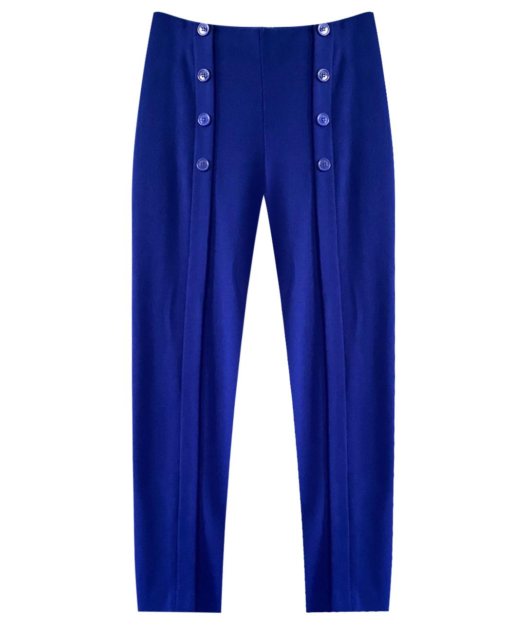 ALEXANDER MCQUEEN Синие шерстяные прямые брюки, фото 1