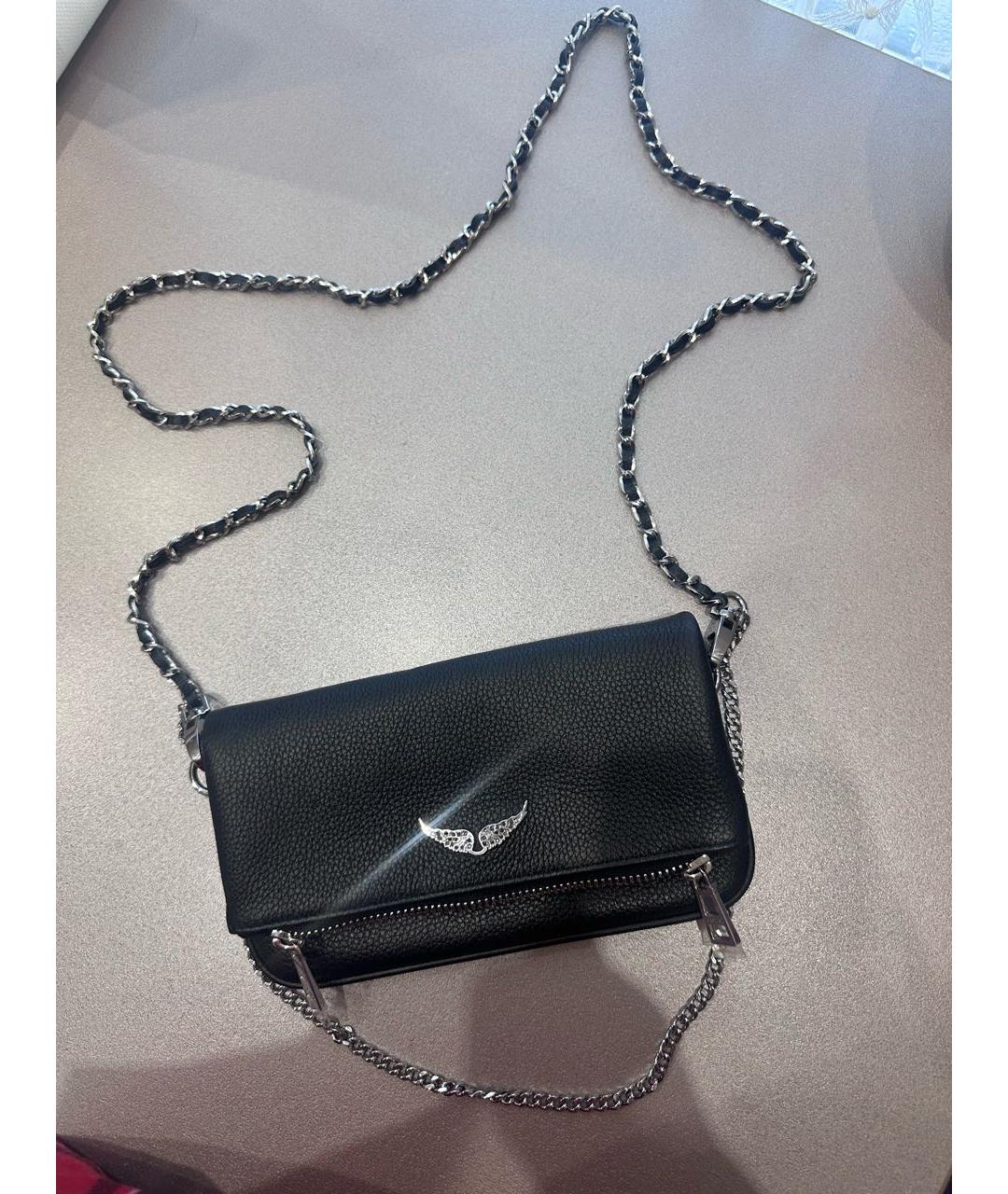 ZADIG & VOLTAIRE Черная кожаная сумка с короткими ручками, фото 2