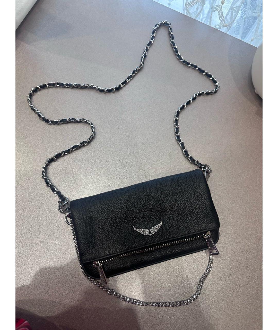 ZADIG & VOLTAIRE Черная кожаная сумка с короткими ручками, фото 3