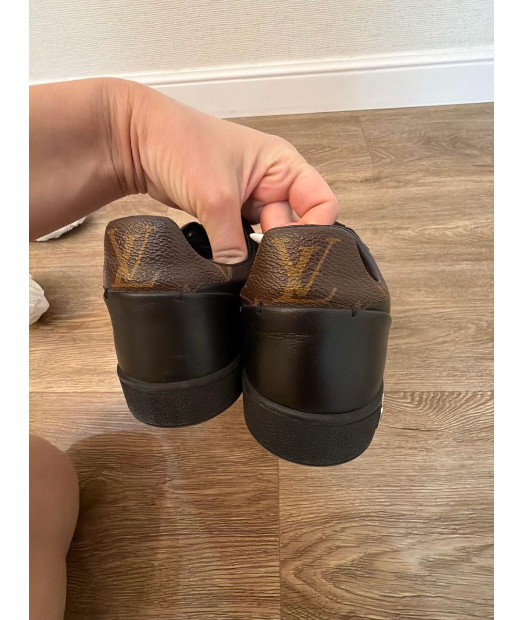 LOUIS VUITTON Черные кожаные кеды, фото 8