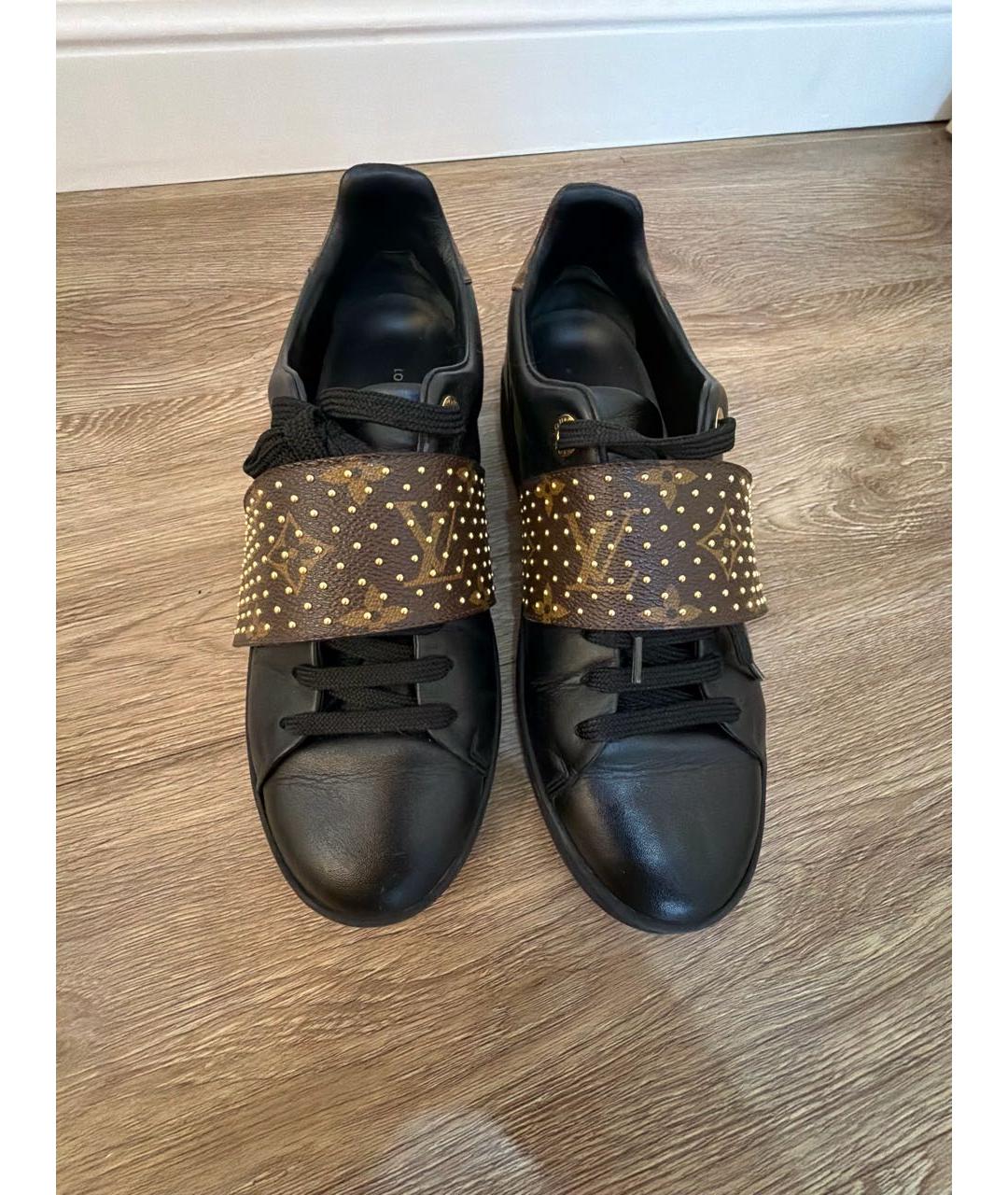 LOUIS VUITTON Черные кожаные кеды, фото 2