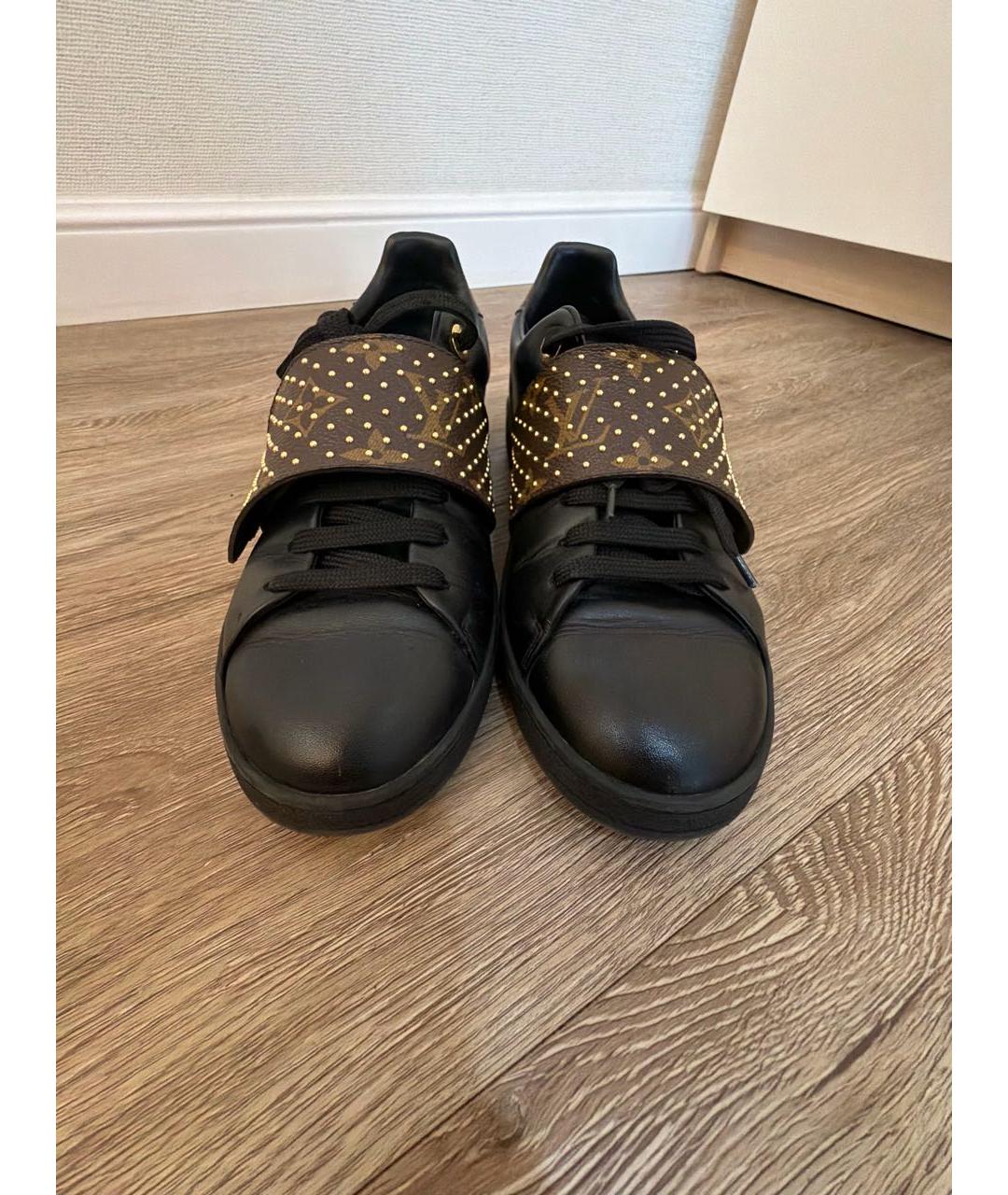 LOUIS VUITTON Черные кожаные кеды, фото 5