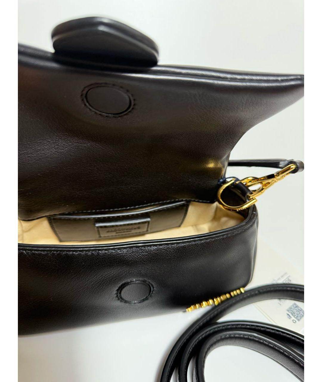 JACQUEMUS Черная кожаная сумка через плечо, фото 4