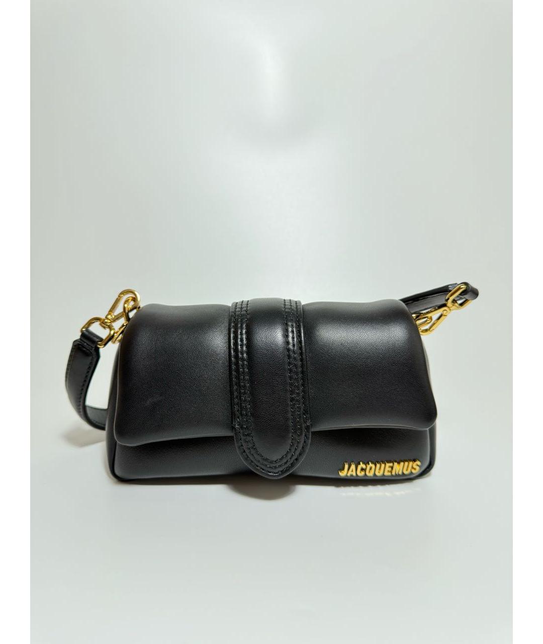 JACQUEMUS Черная кожаная сумка через плечо, фото 7