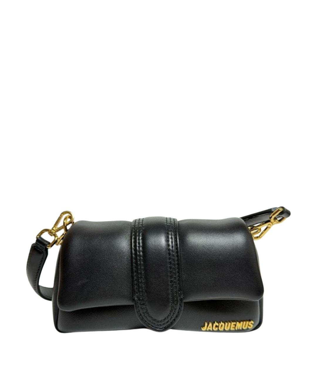 JACQUEMUS Черная кожаная сумка через плечо, фото 1