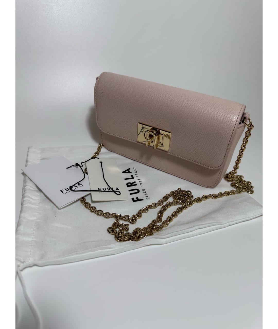 FURLA Розовая кожаная сумка через плечо, фото 5