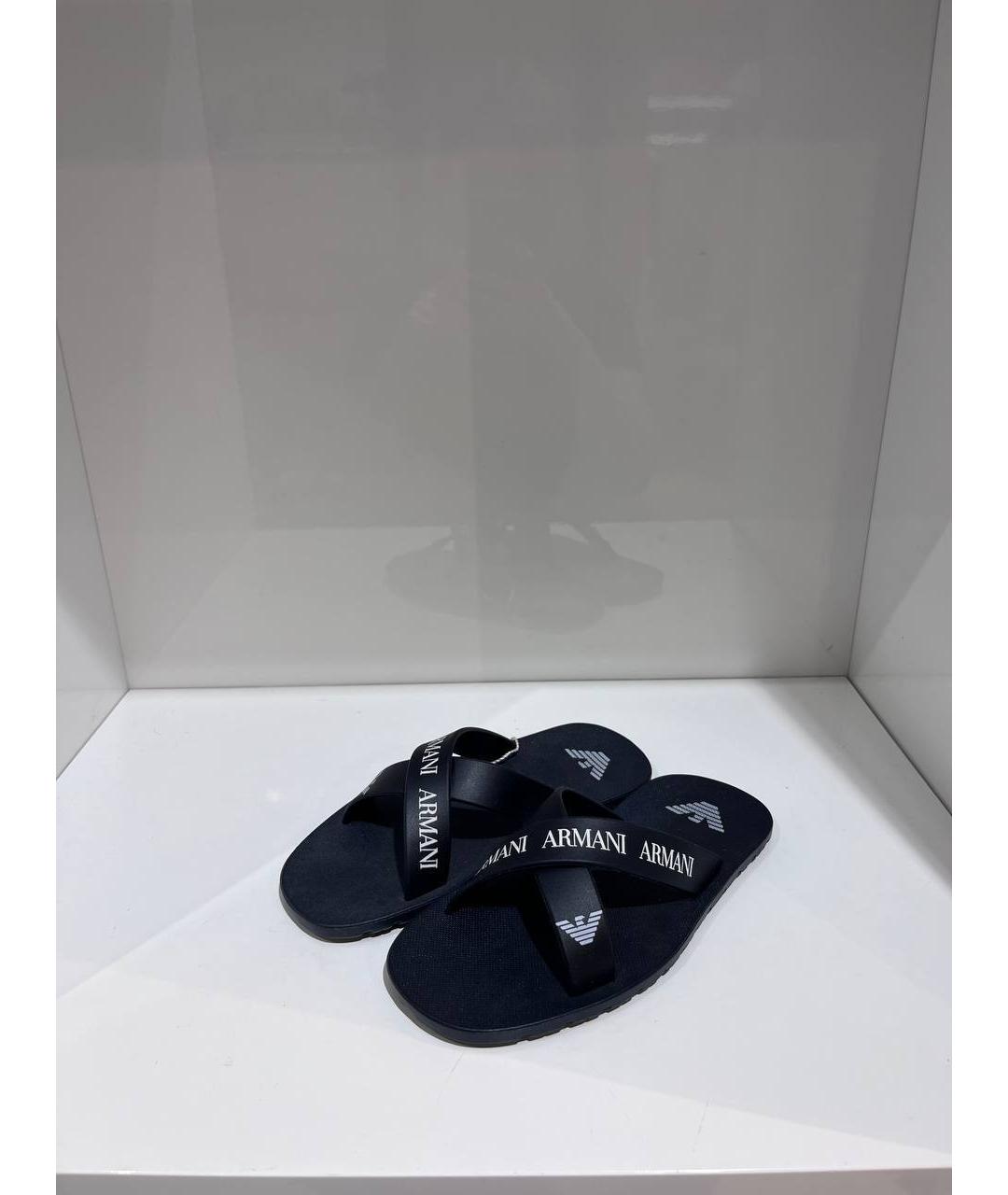 ARMANI JUNIOR Синие резиновые сандалии и шлепанцы, фото 2