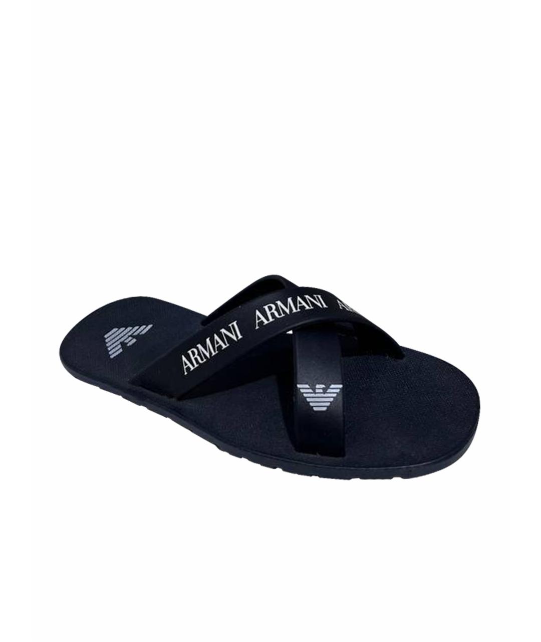 ARMANI JUNIOR Синие резиновые сандалии и шлепанцы, фото 1