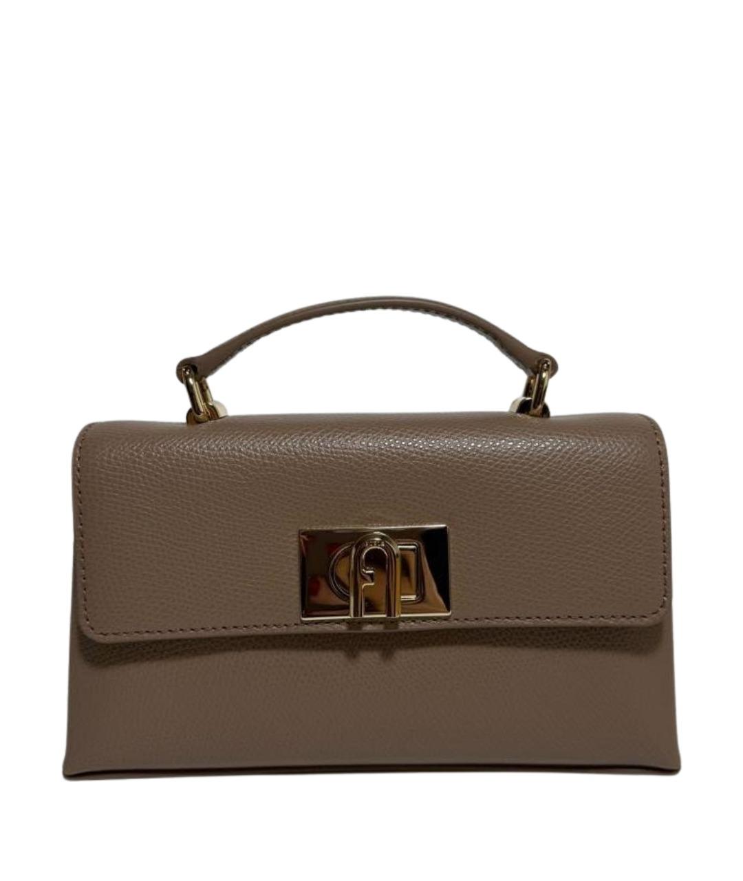 FURLA Бежевая кожаная сумка через плечо, фото 1