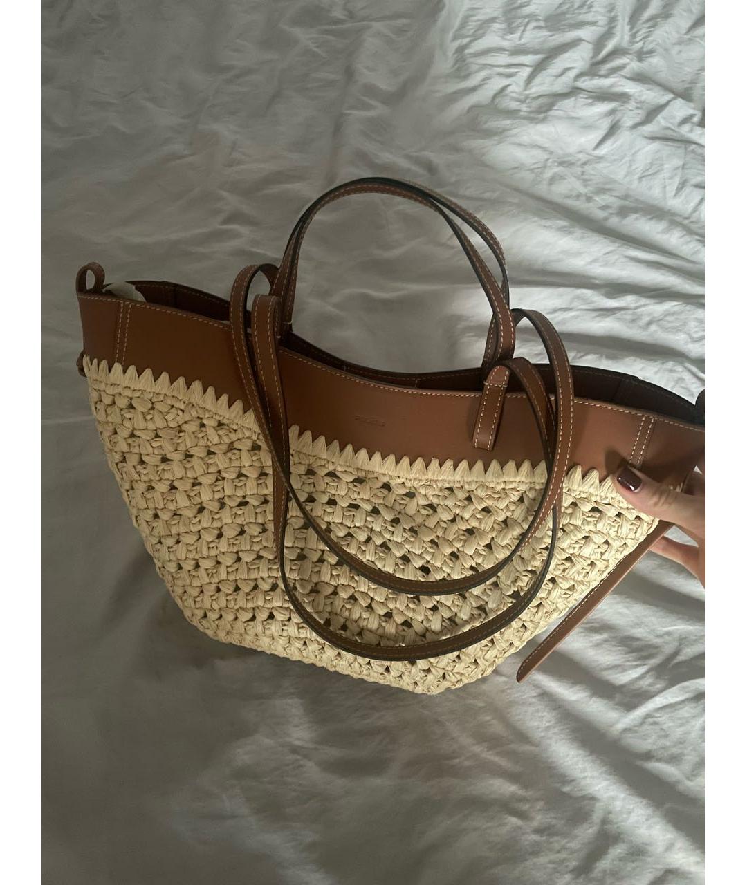 POLENE Коричневая пелетеная пляжная сумка, фото 9