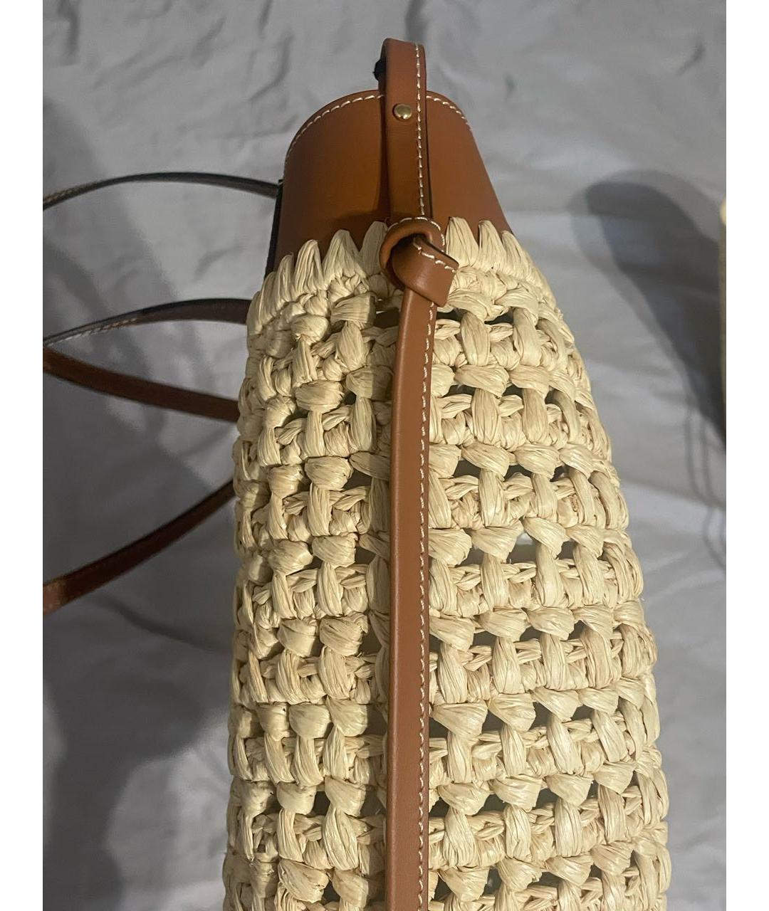 POLENE Коричневая пелетеная пляжная сумка, фото 5