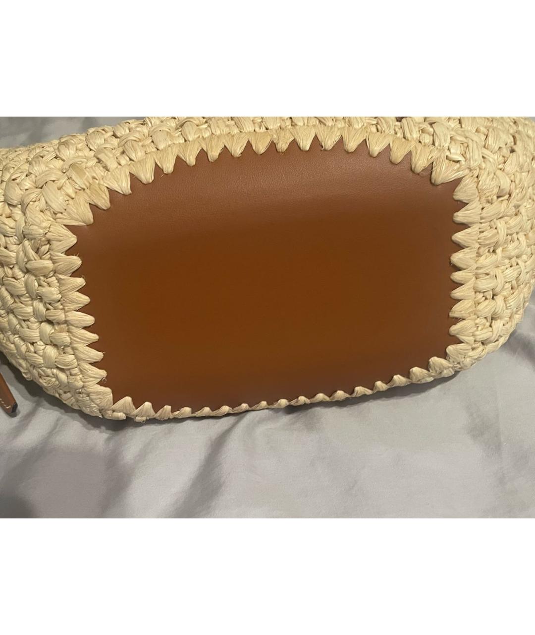 POLENE Коричневая пелетеная пляжная сумка, фото 4