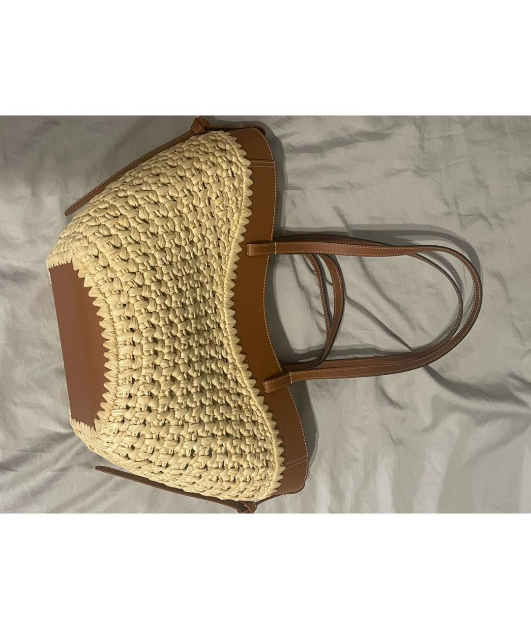 POLENE Коричневая пелетеная пляжная сумка, фото 3