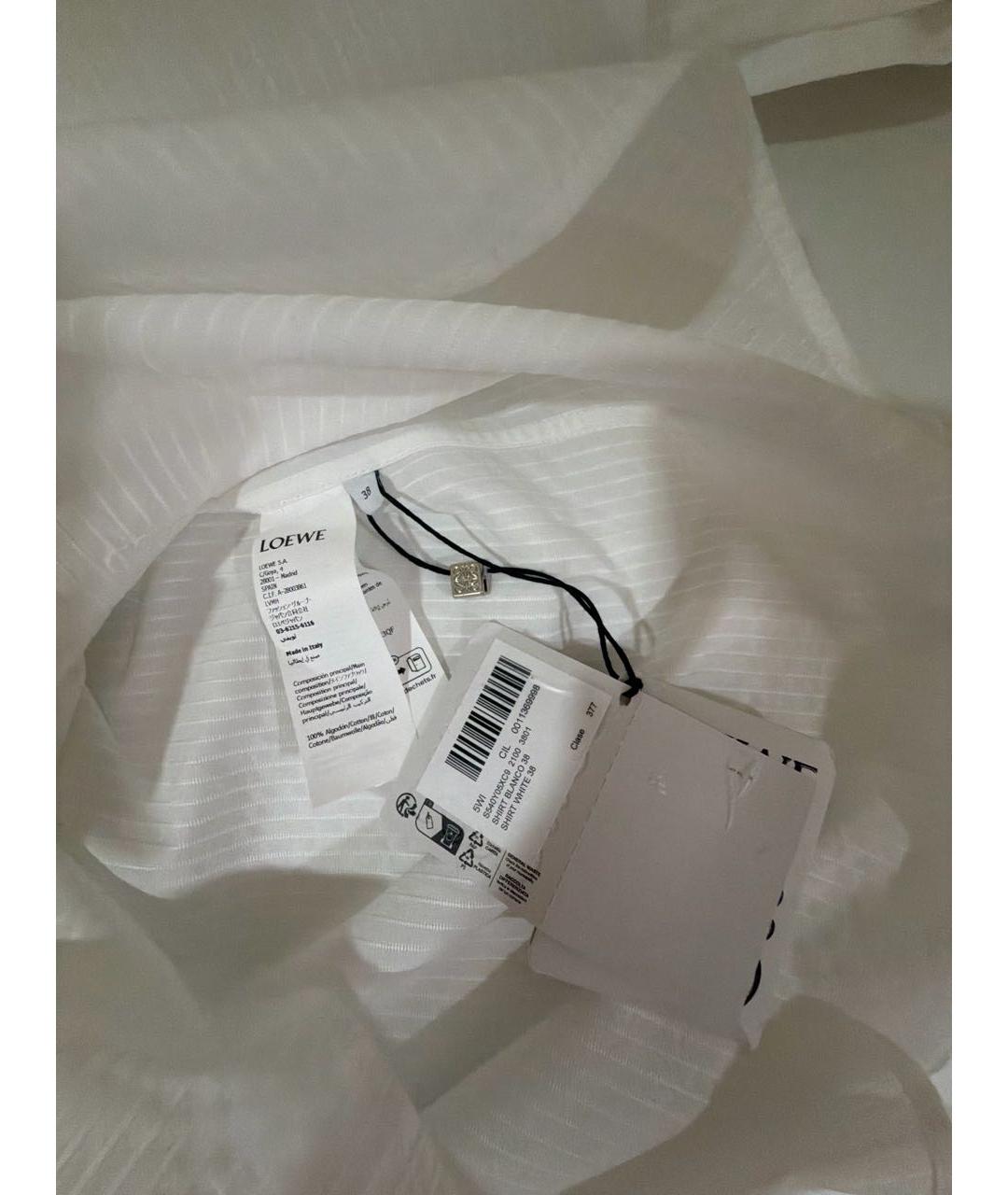 LOEWE Белая хлопковая блузы, фото 3