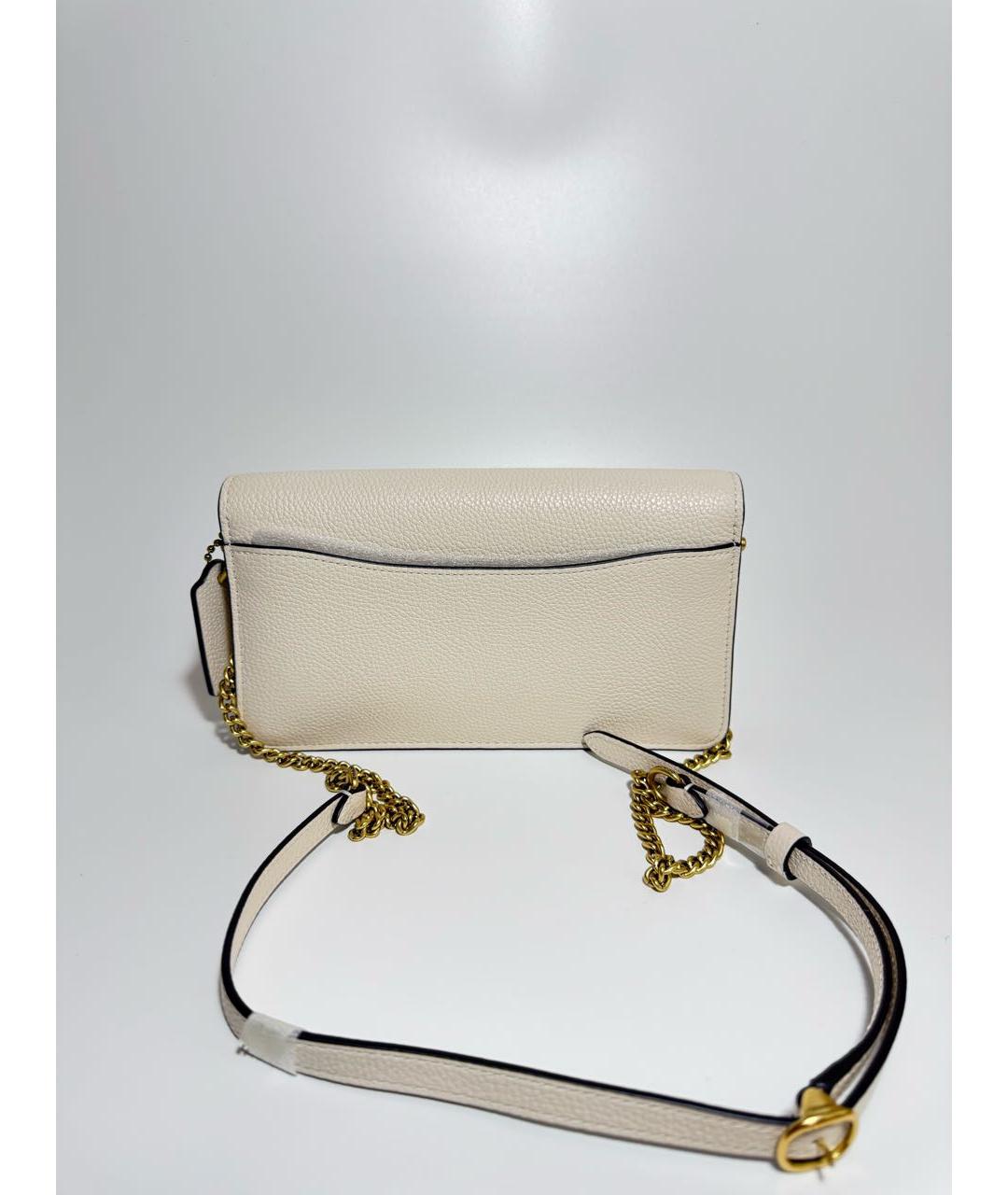 COACH Белая кожаная сумка через плечо, фото 3