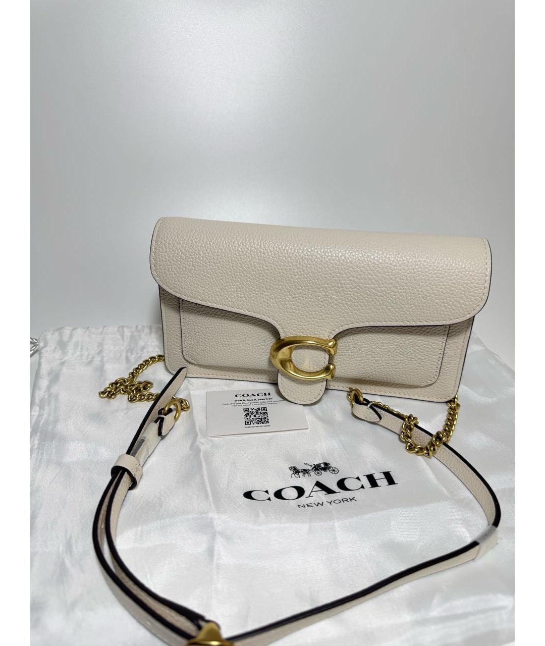 COACH Белая кожаная сумка через плечо, фото 6
