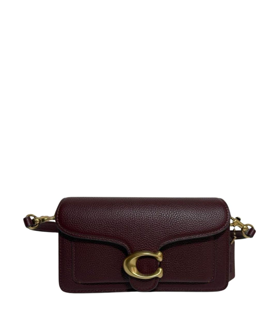 COACH Бордовая кожаная сумка через плечо, фото 1