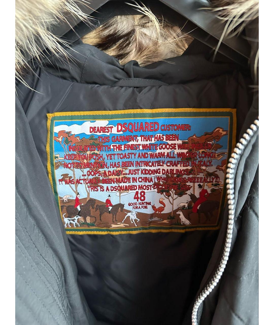 DSQUARED2 Черный хлопковый пуховик, фото 3