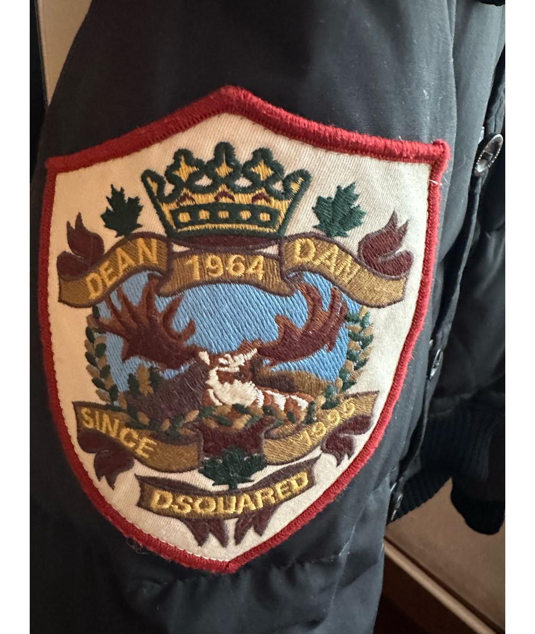 DSQUARED2 Черный хлопковый пуховик, фото 7