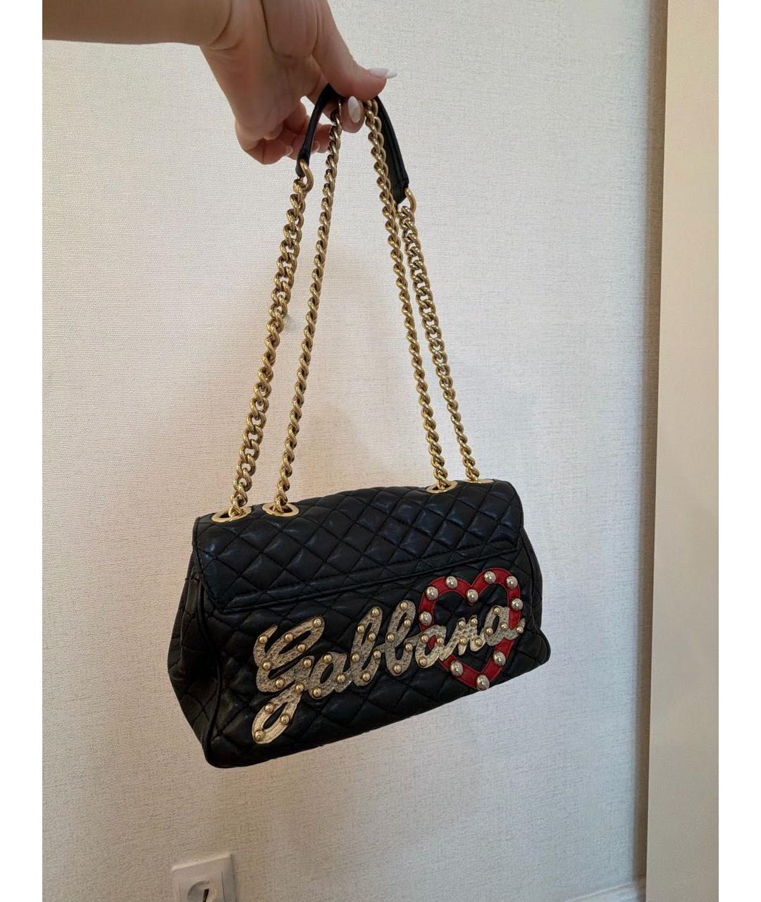 DOLCE&GABBANA Черная кожаная сумка через плечо, фото 2