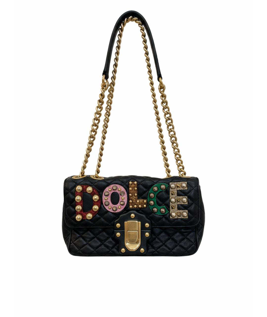 DOLCE&GABBANA Черная кожаная сумка через плечо, фото 1