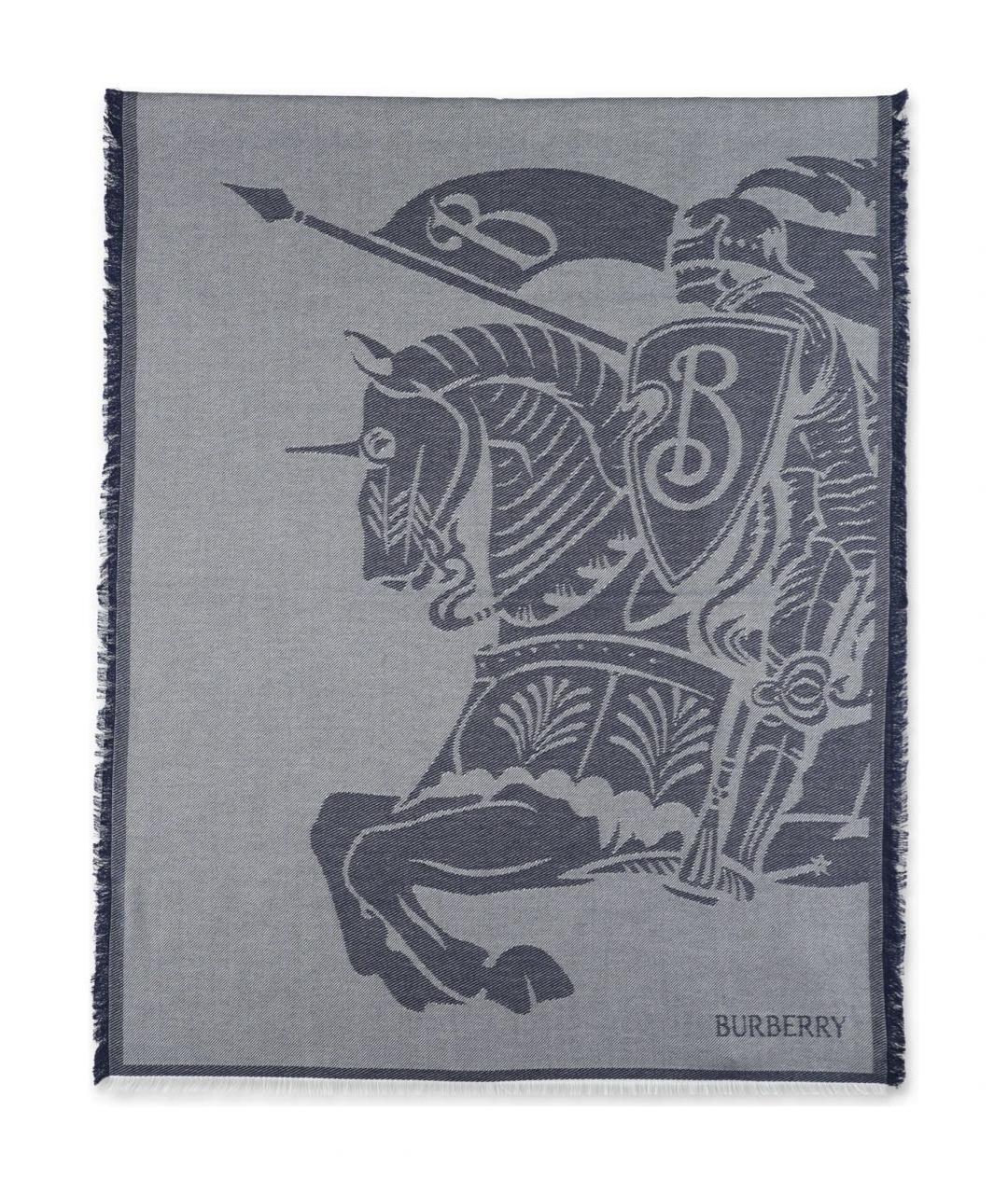 BURBERRY Серый шерстяной шарф, фото 1