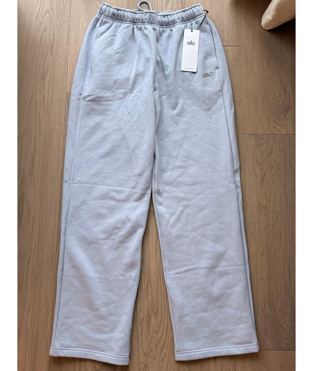 ALO YOGA Голубые хлопковые спортивные брюки и шорты, фото 6