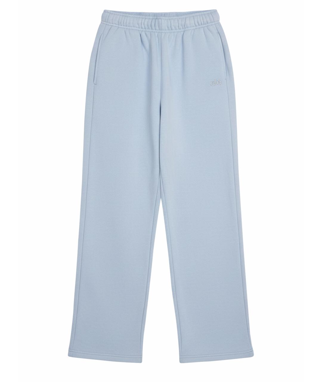 ALO YOGA Голубые хлопковые спортивные брюки и шорты, фото 1