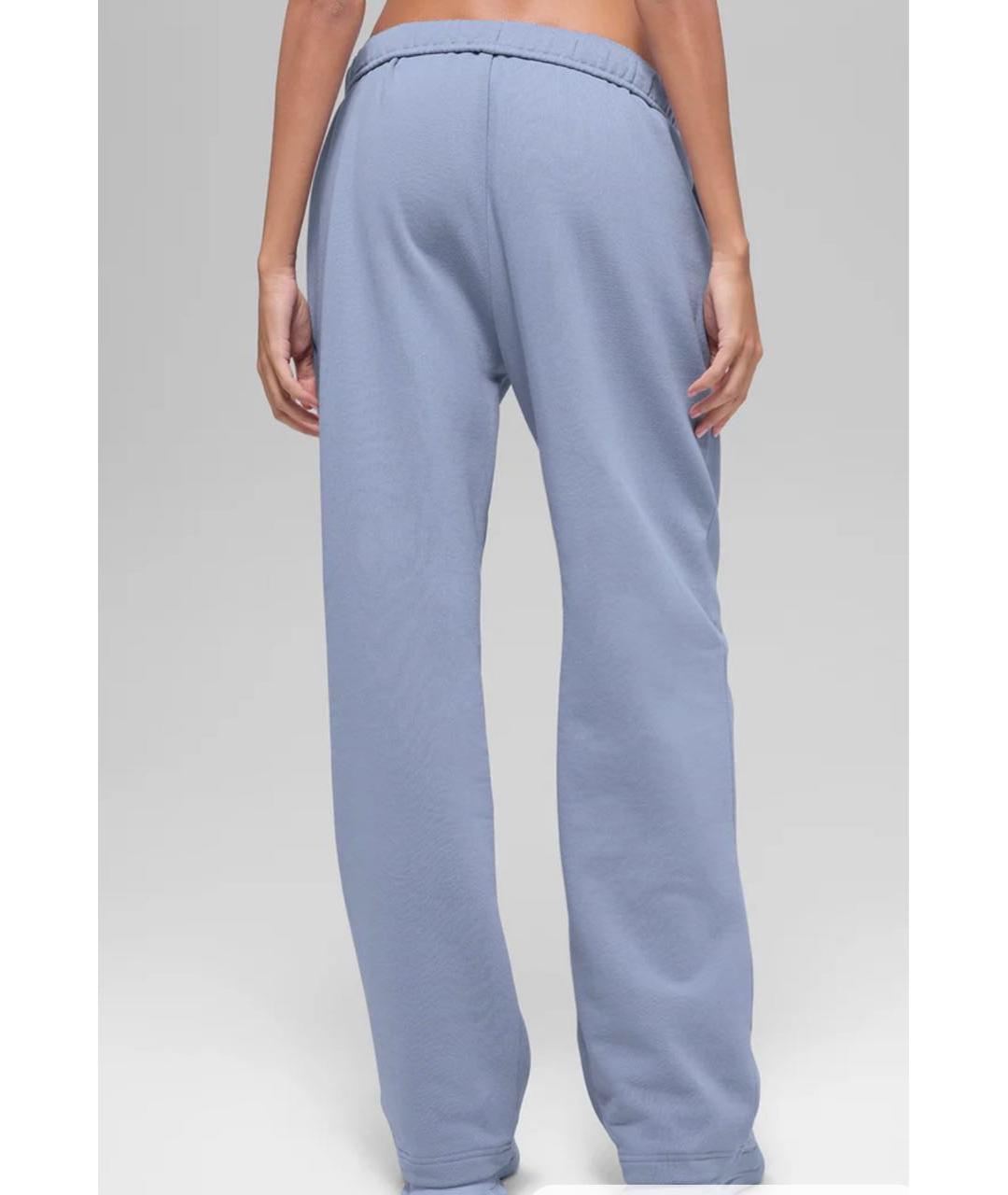 ALO YOGA Голубые хлопковые спортивные брюки и шорты, фото 4