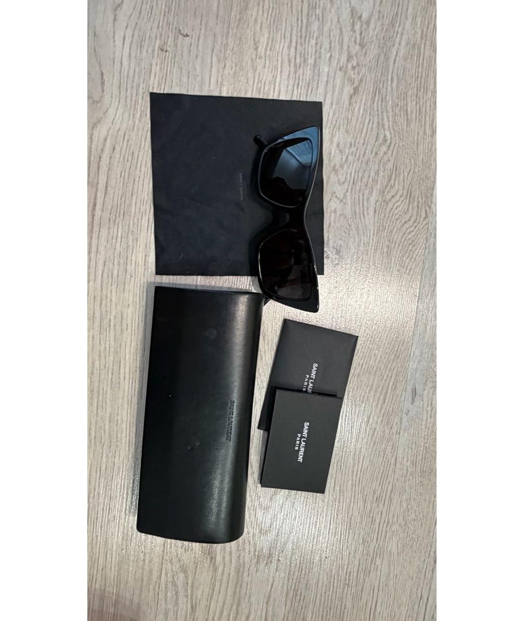 SAINT LAURENT Черные пластиковые солнцезащитные очки, фото 4