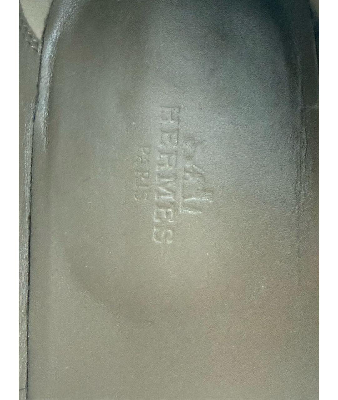 HERMES Коричневые кожаные лоферы, фото 8