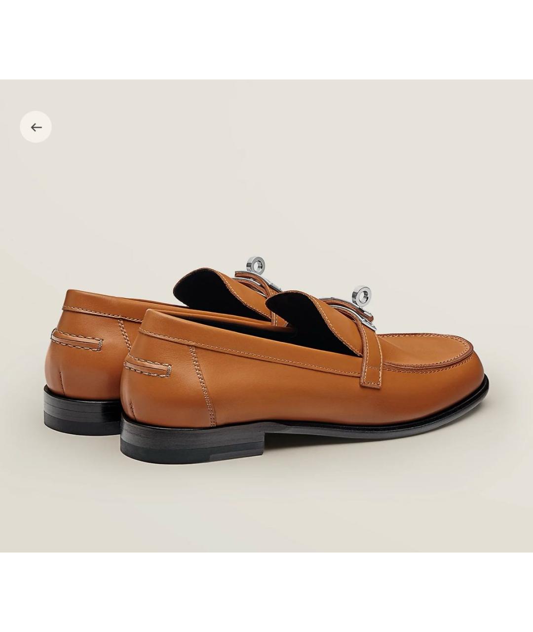 HERMES Коричневые кожаные лоферы, фото 3