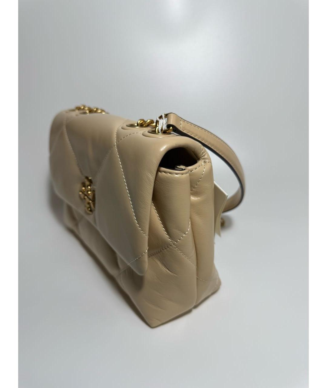 TORY BURCH Бежевая кожаная сумка через плечо, фото 2