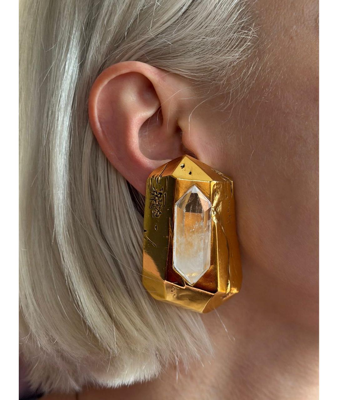 SAINT LAURENT Золотые серьги, фото 2