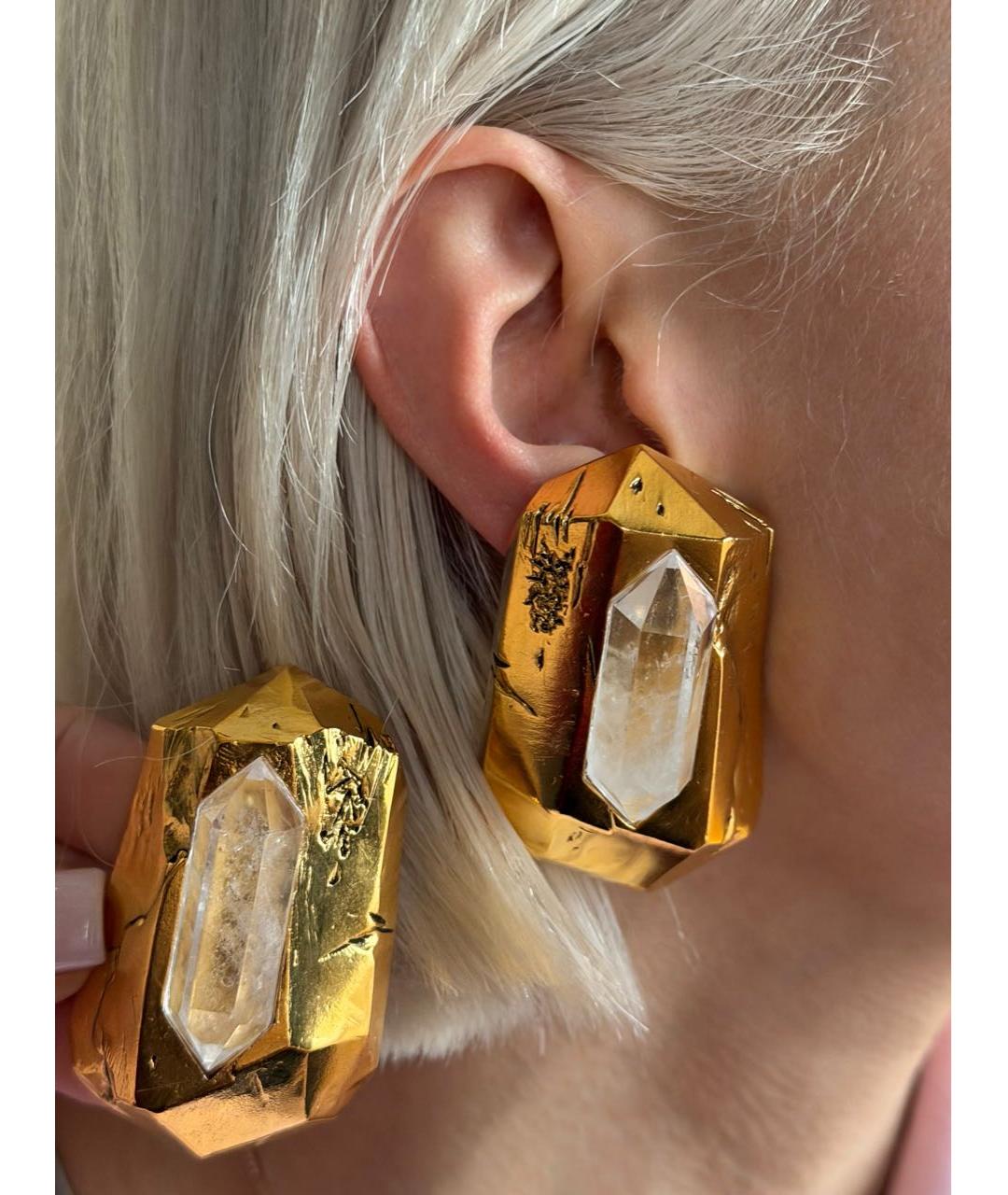 SAINT LAURENT Золотые серьги, фото 4