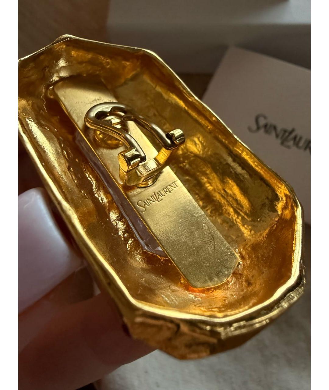 SAINT LAURENT Золотые серьги, фото 3