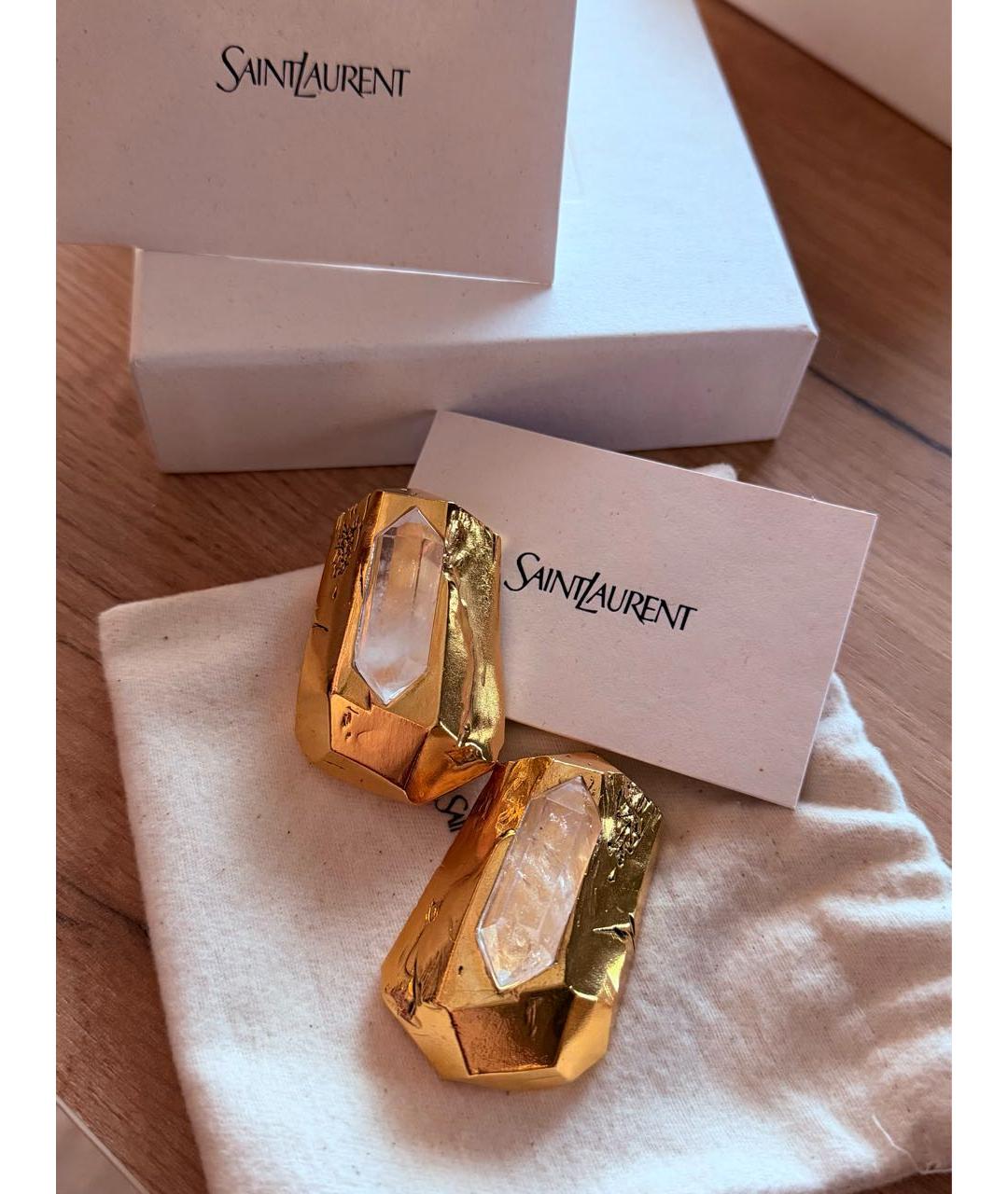 SAINT LAURENT Золотые серьги, фото 5