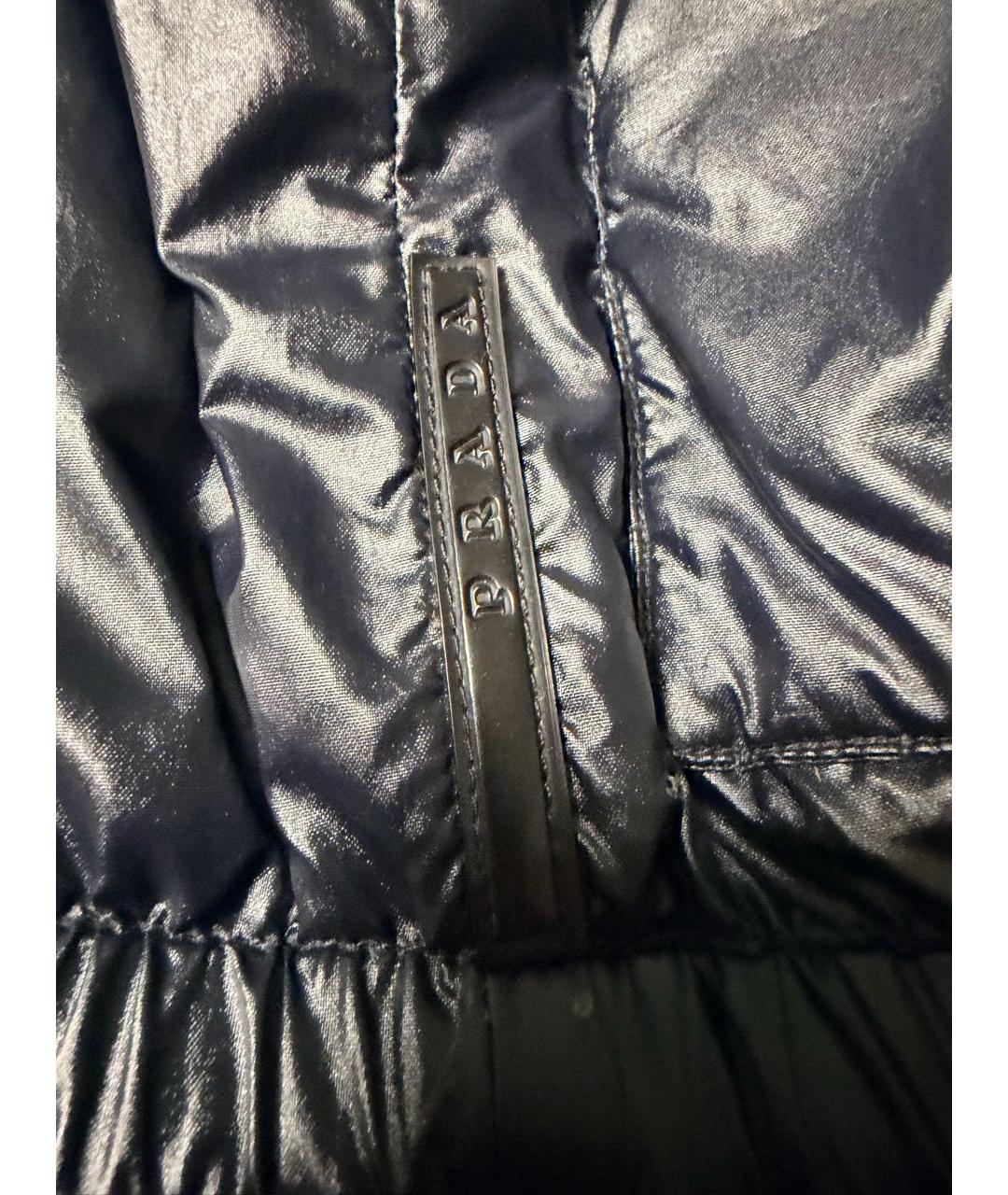 PRADA Темно-синий полиэстеровый пуховик, фото 4