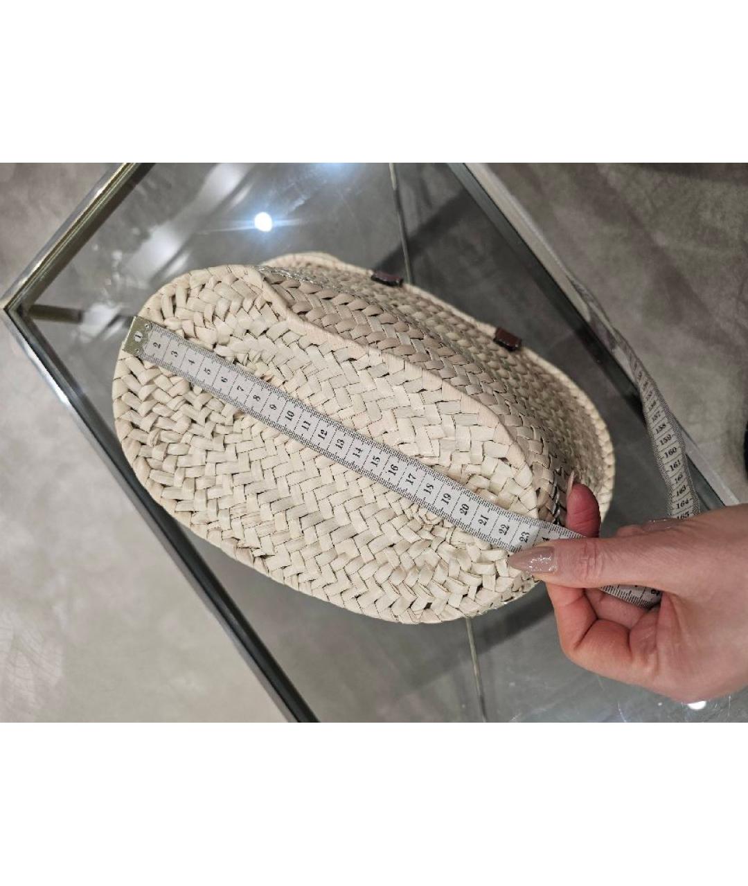 CELINE Бежевая пелетеная пляжная сумка, фото 8