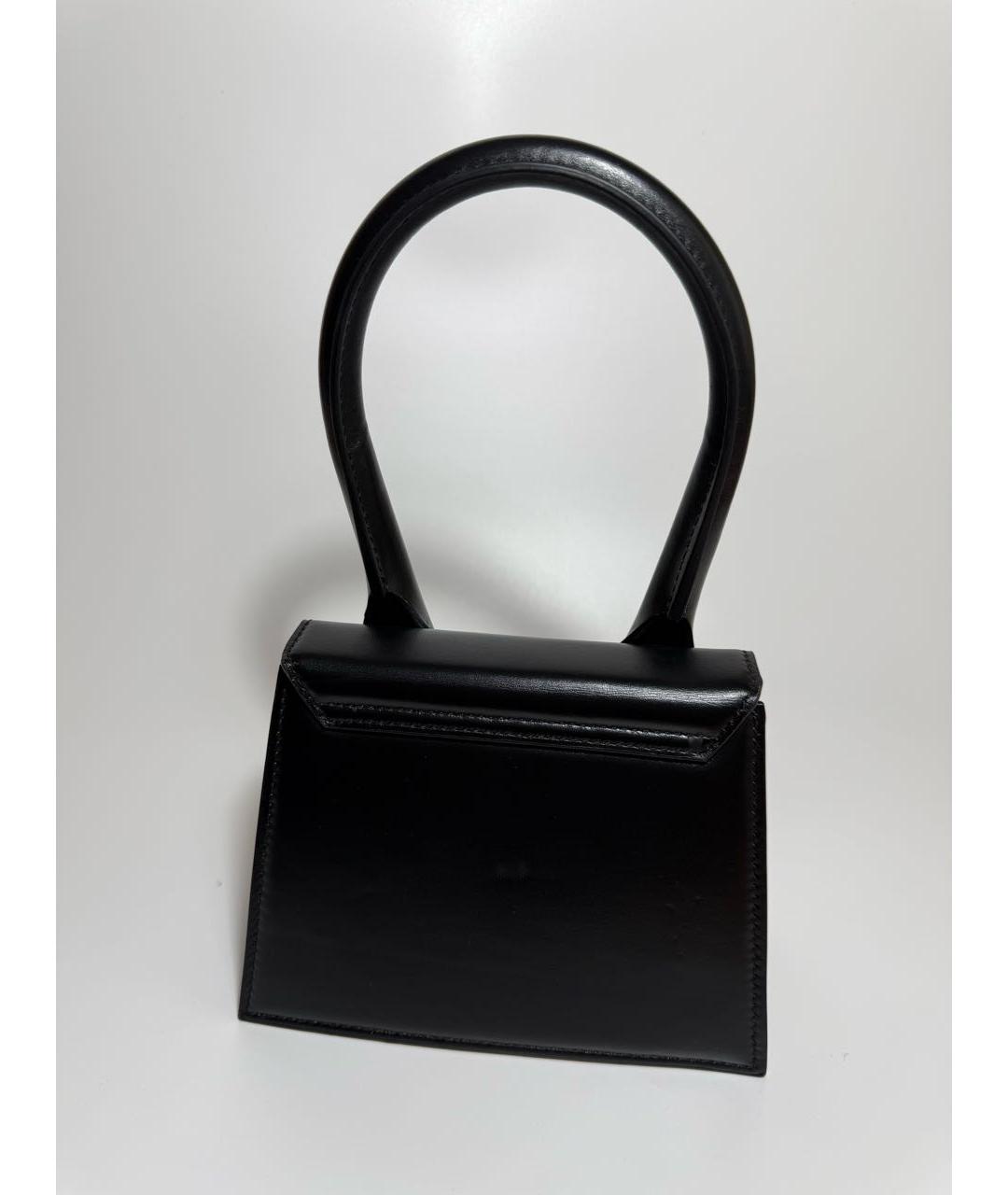 JACQUEMUS Черная кожаная сумка через плечо, фото 3