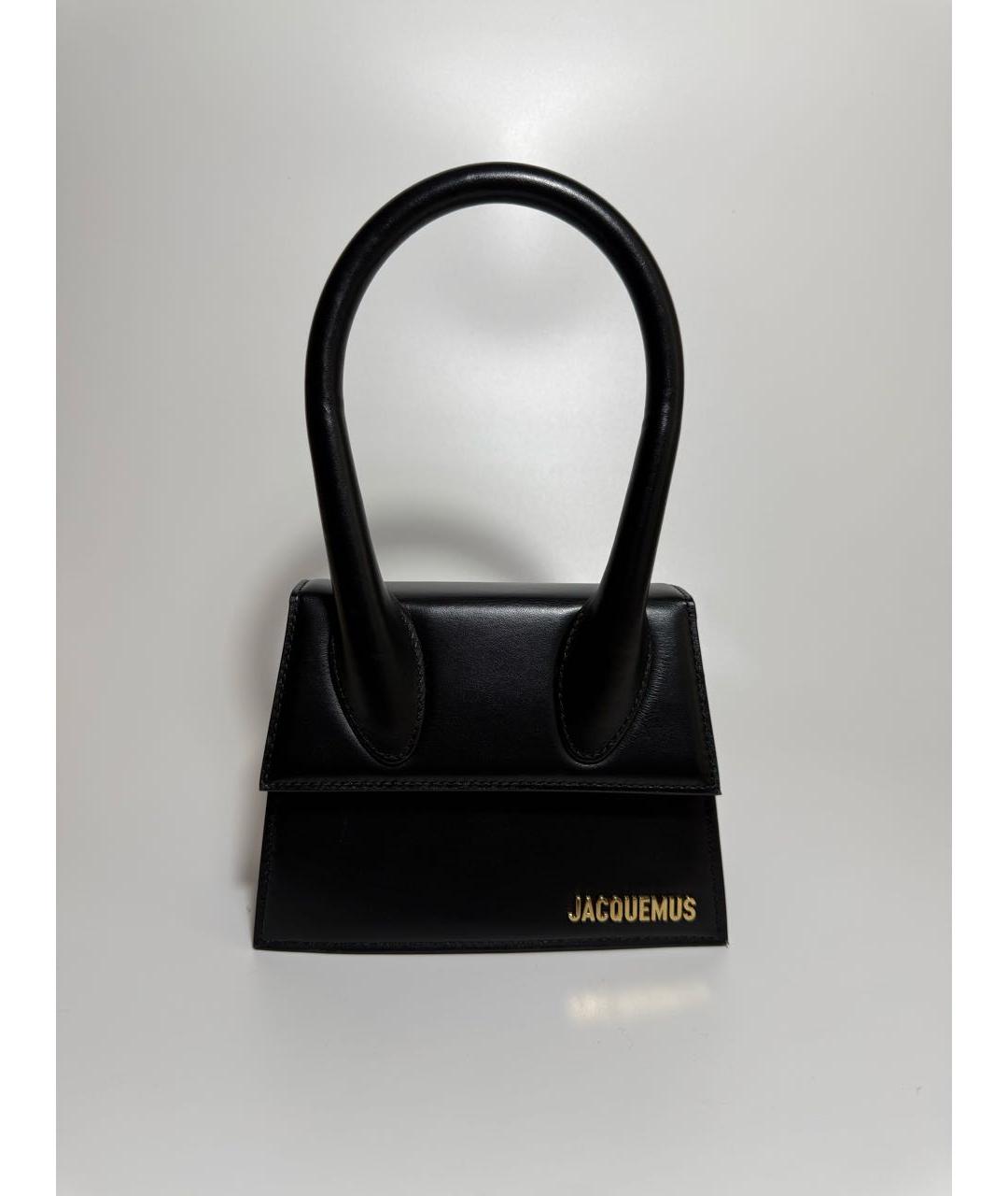 JACQUEMUS Черная кожаная сумка через плечо, фото 9