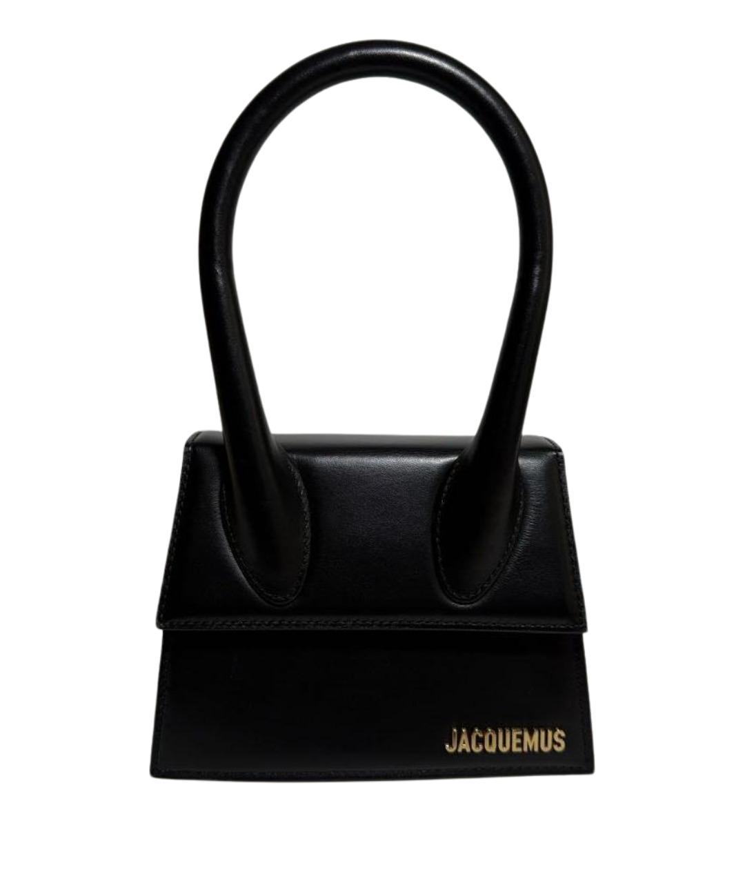 JACQUEMUS Черная кожаная сумка через плечо, фото 1