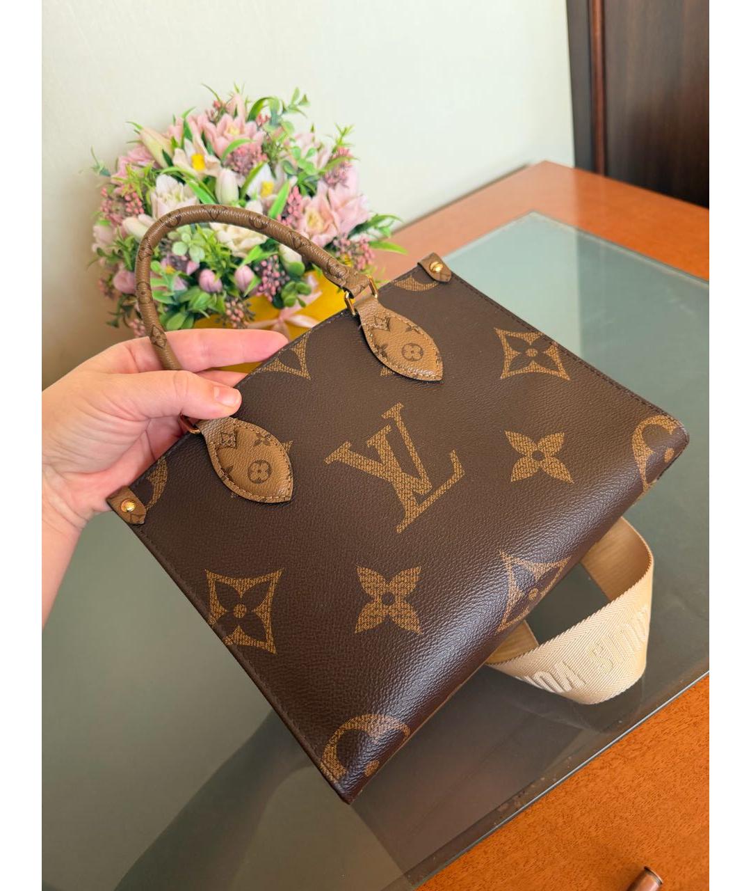 LOUIS VUITTON Коричневая сумка тоут, фото 7