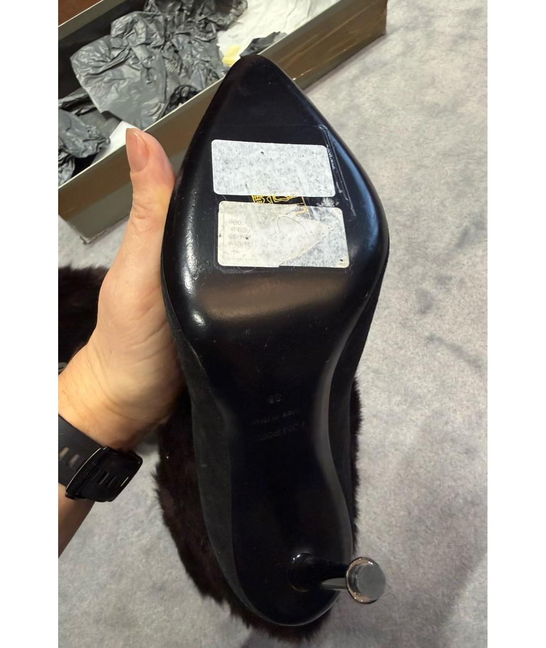 TOM FORD Черные кожаные сапоги, фото 6