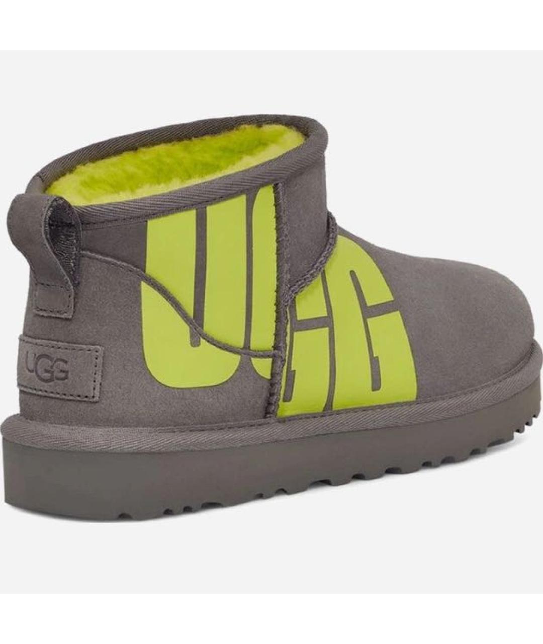 UGG AUSTRALIA Серые замшевые полусапоги, фото 4
