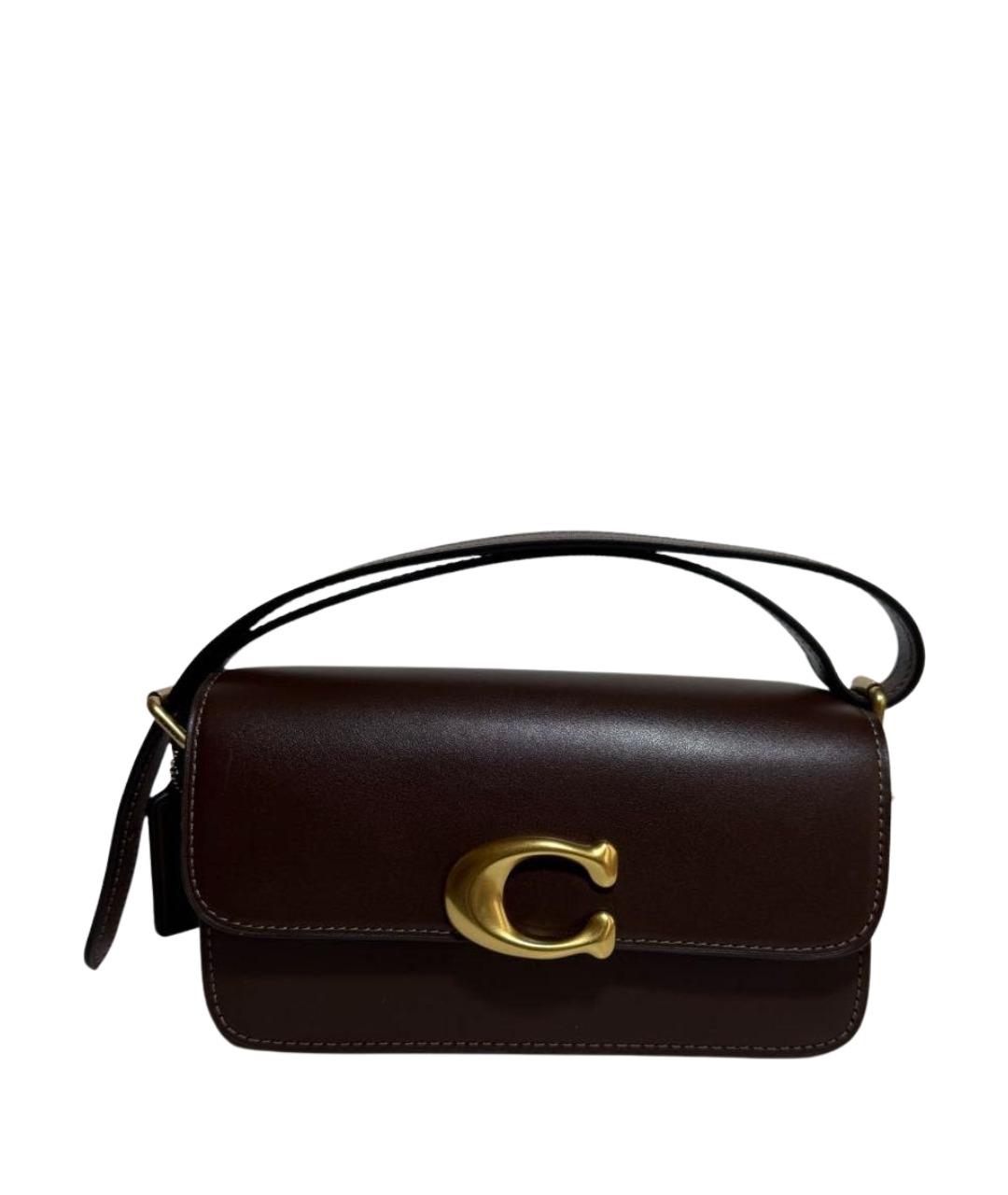 COACH Коричневая кожаная сумка через плечо, фото 1