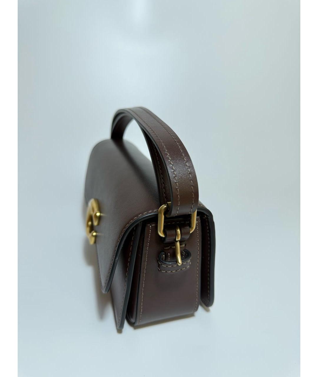 COACH Коричневая кожаная сумка через плечо, фото 2